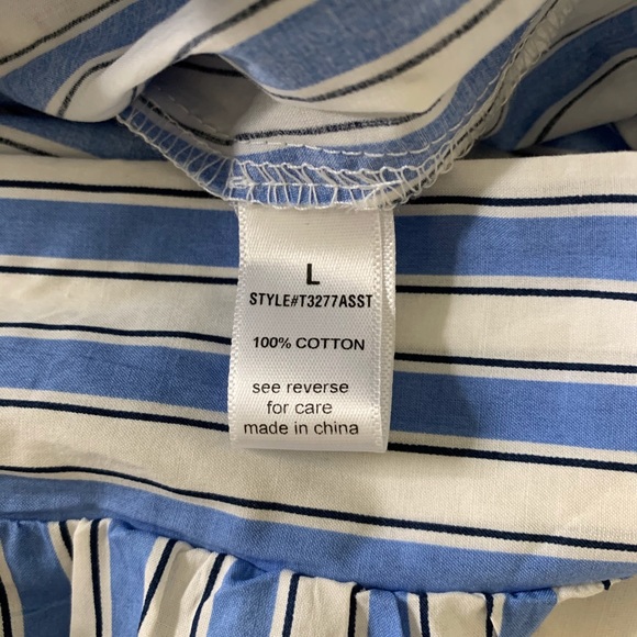 Active USA Cotton Blue/White Stripe Summer Large H28 - Picture 4 of 8